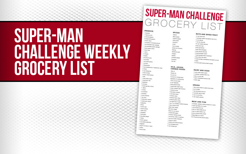 Super-Man Challenge Weekly Grocery List - Week 4